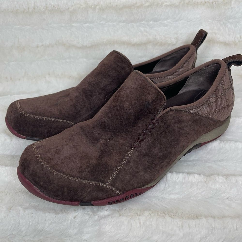 ✨ Merrell Womens 7 Bisect Coffee Bean Slip On Comfort Shoes Brown Suede.